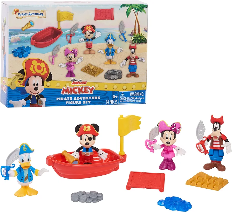 Mickey Mouse Pirate Adventure Figure Set, Kids Toys for Ages 3 Up, Amazon Exclusive