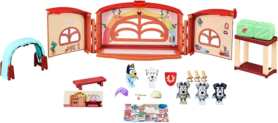 Bluey School Playset with Mates School Playset with 5 Figures - Chloe, The Terriers Amazon Exclusive