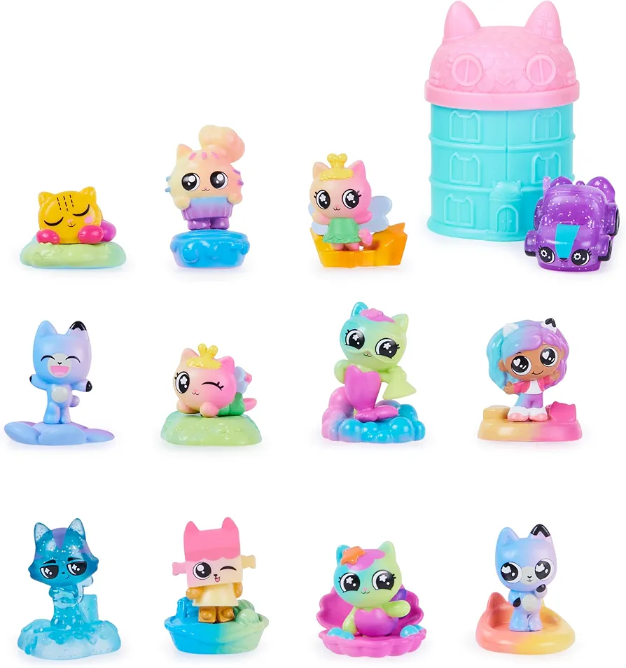 Gabby’s Dollhouse, Meow-mazing Mini Figures 12-Pack (Amazon Exclusive) Rainbow -Themed Toy Figures and Playsets Kids Toys for Ages 3 and up