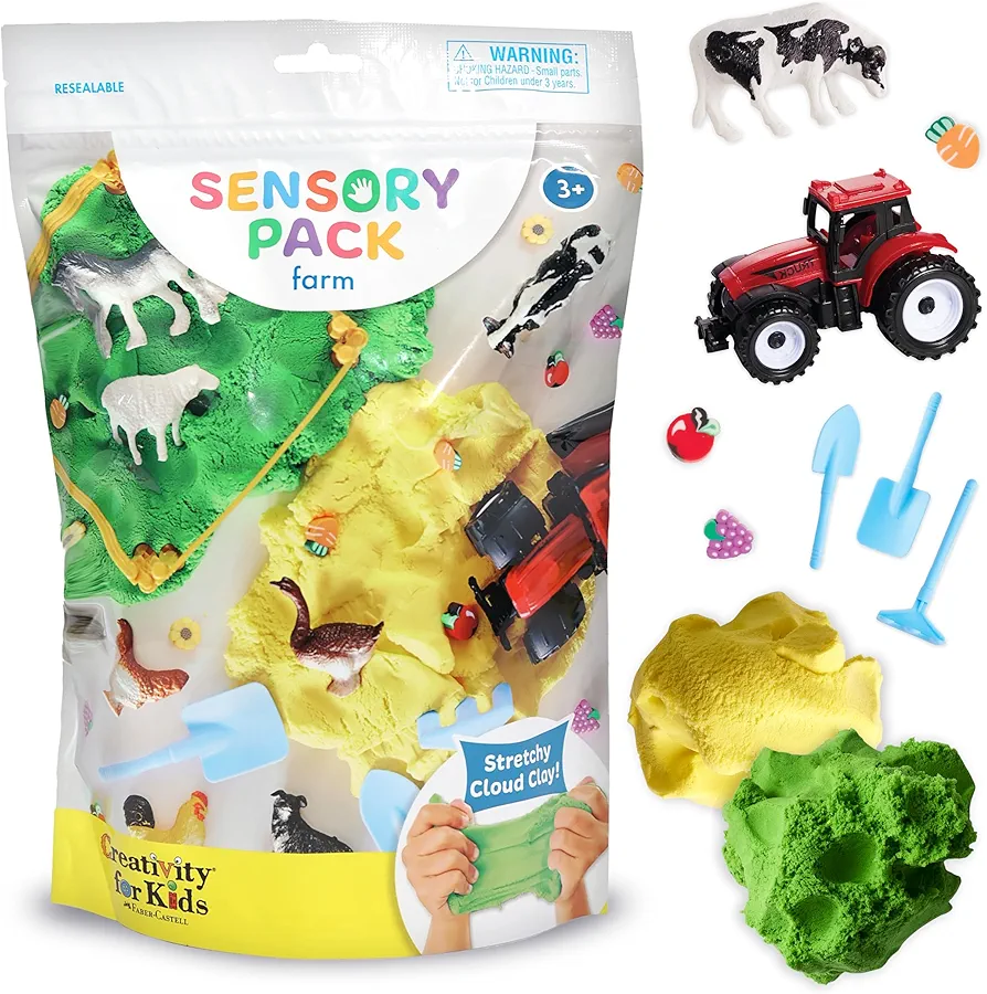 Creativity for Kids Sensory Pack: Farm, Sensory Toys for Toddlers 3-4+, Pretend Play Farm Animals Toys for Kids, Toddler Travel Toys and Activities