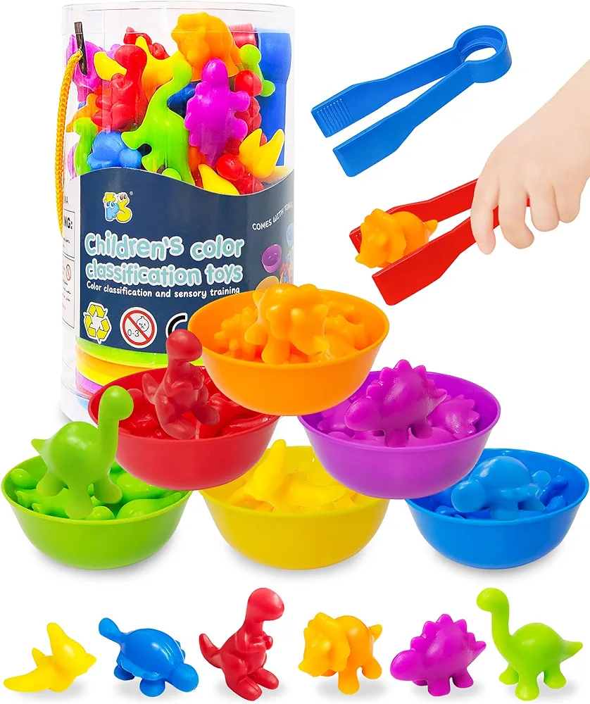 Counting Dinosaurs Montessori Toys for 3 4 5 Years Old Boys Girls, Toddler Preschool Learning Activities Toys for Kids Ages 2-4, 3-5, 4-8, Birthday Gifts Sensory Toys