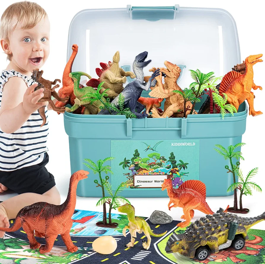 Dinosaur Toys for 3 4 5 Year Old Boys Gifts, Dinosaurs Toys for Kids 3-5-7, Dino Figures Activity Play Mat Christmas Birthday Gifts for Girls Toddler Toys Age 2-4