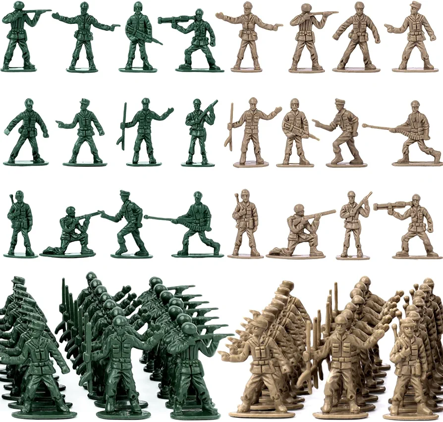 AMOR PRESENT 360PCS Army Men Action Figures, Army Men Toy Soldiers Military Toys Playset for Kids Green and Yellow