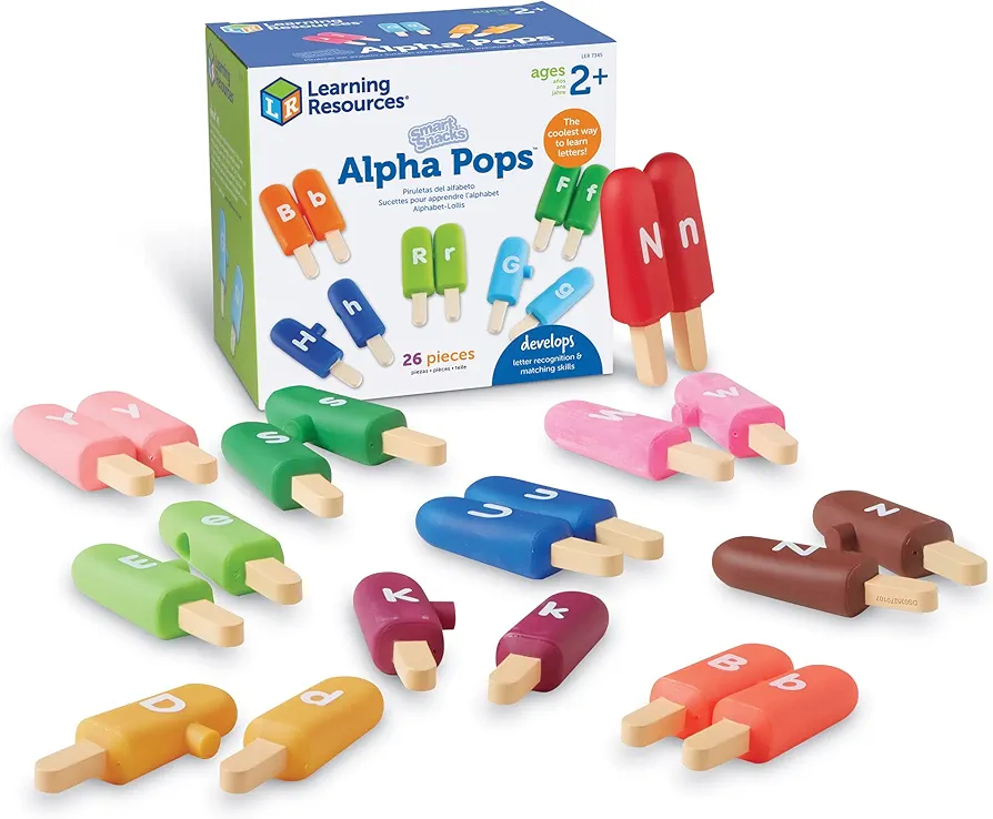 Learning Resources Smart Snacks Alpha Pops, 26 Pieces, Age 2+, Toys for Toddlers, Toddler Alphabet, Learning ABC, Learning Toys, Stocking Stuffers for Kids