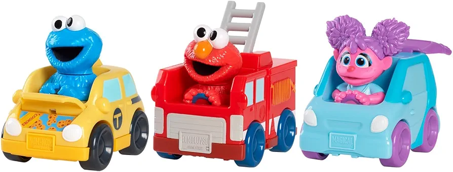 Sesame Street Twist and Pop Wheelies 3-Pack Preschool Toy Vehicles, Kids Toys for Ages 2 Up, Amazon Exclusive by Just Play