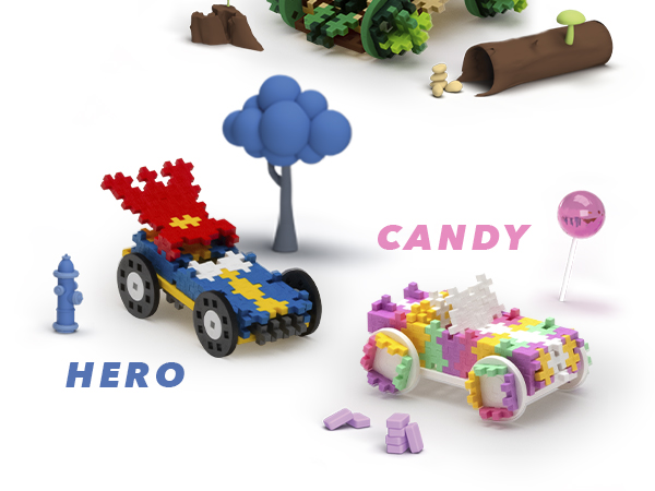 Hero themed car and Candy themed car