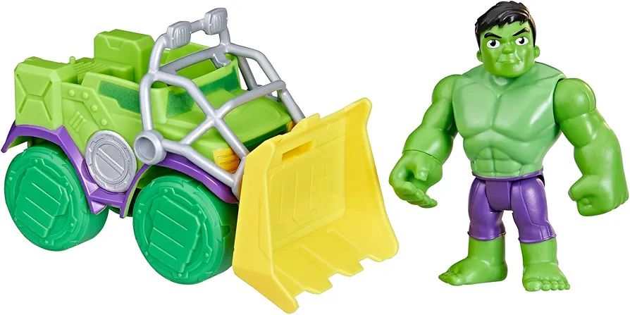 Marvel Spidey and His Super Team, Hulk and Wrecking Truck Set, Figure with Vehicle and Accessory, Preschool Toys