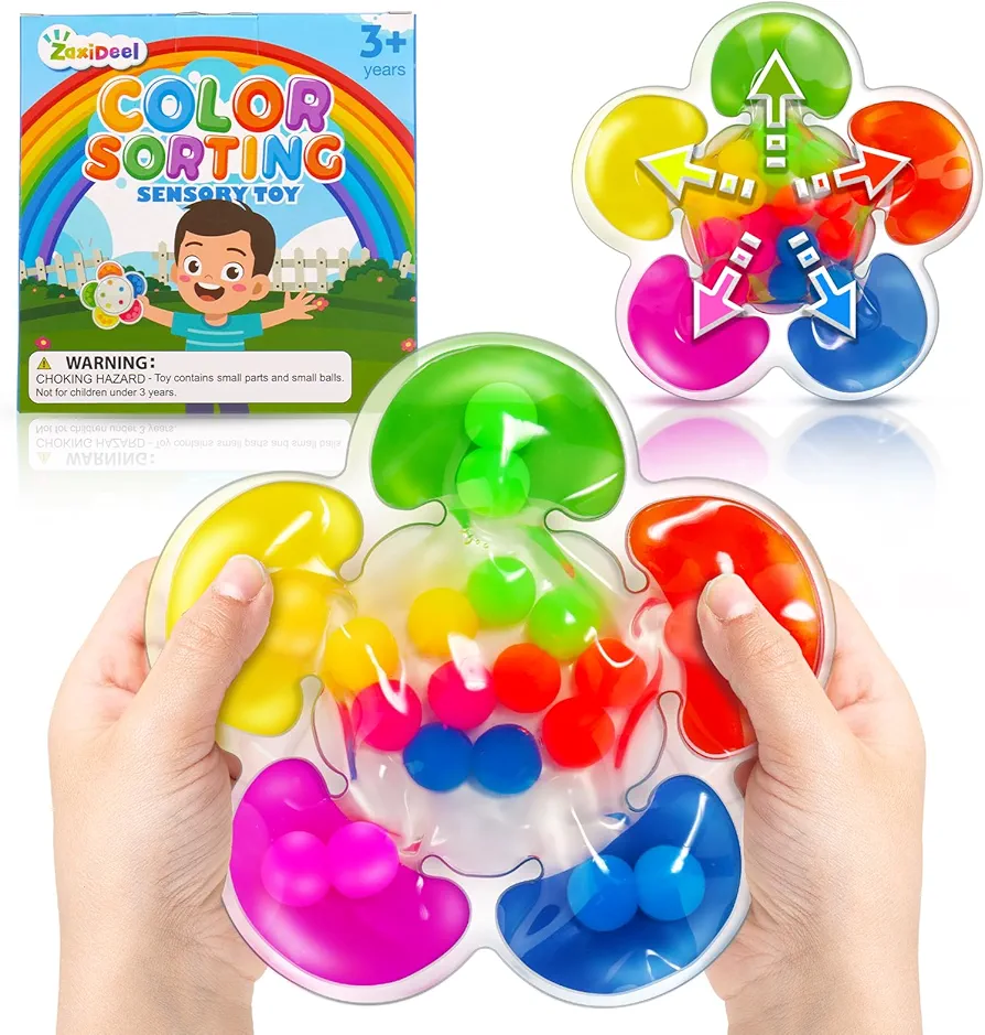 Color Sorting Toys Sensory Toys, Fine Motor Skills Game for Toddlers, Color Matching Toys Preschool Learning Activities Educational Calm Down Montessori Toys for Kids Boys Girls Ages 1 2 3 As Gifts