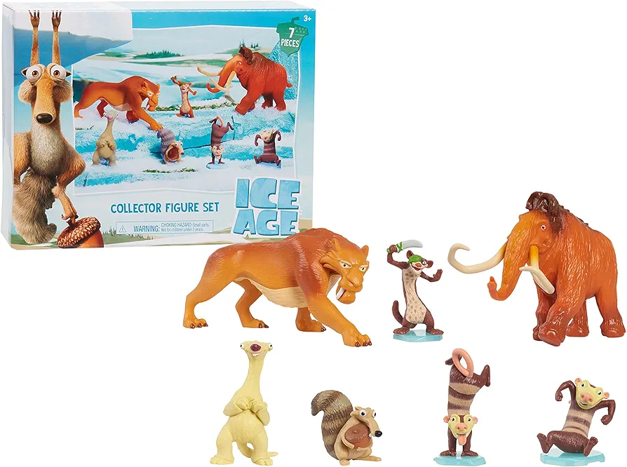 The Ice Age Adventures of Buck Wild Collector 7-Piece Figure Set with Manny, Diego, Sid, Scrat, Buck, Crash, and Eddie, Kids Toys for Ages 3 Up, Amazon Exclusive by Just Play