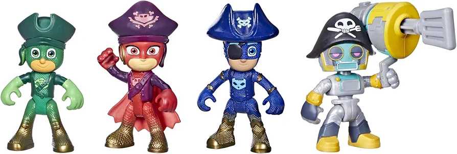 PJ Masks Ahoy Heroes Action Figure Set, Preschool Toy for Kids Ages 3 and Up, Includes 4 Action Figures and 1 Accessory