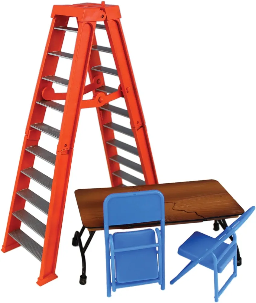 Ultimate Ladder & Table Playset (Orange) - Ringside Exclusive Wrestling Action Figure Accessories