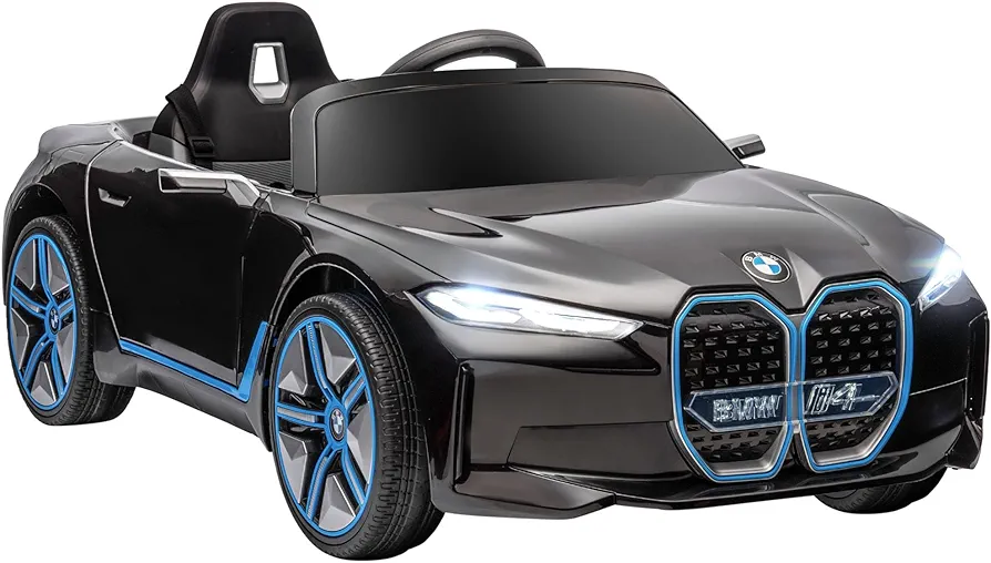 Aosom Electric Car for Kids, 12V Licensed BMW Ride on Car with 2.4G Remote Control, Suspension System, Horn Honking, Music, Lights for Boys and Girls, Black