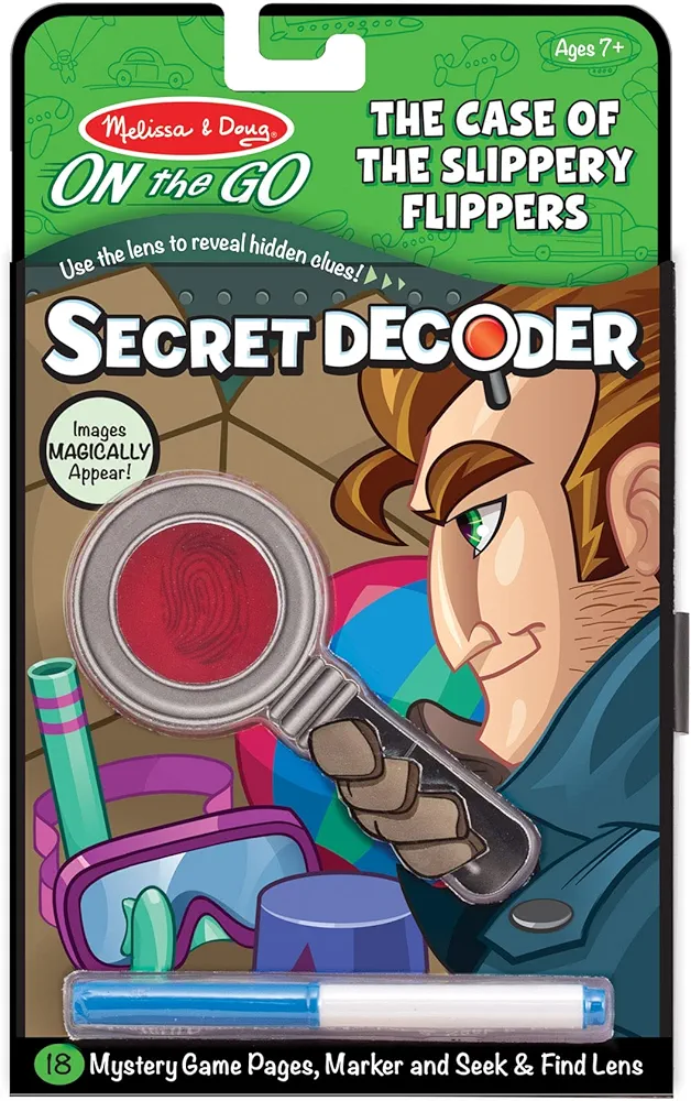 Melissa & Doug On the Go Secret Decoder Activity Book - The Case of the Slippery Flippers