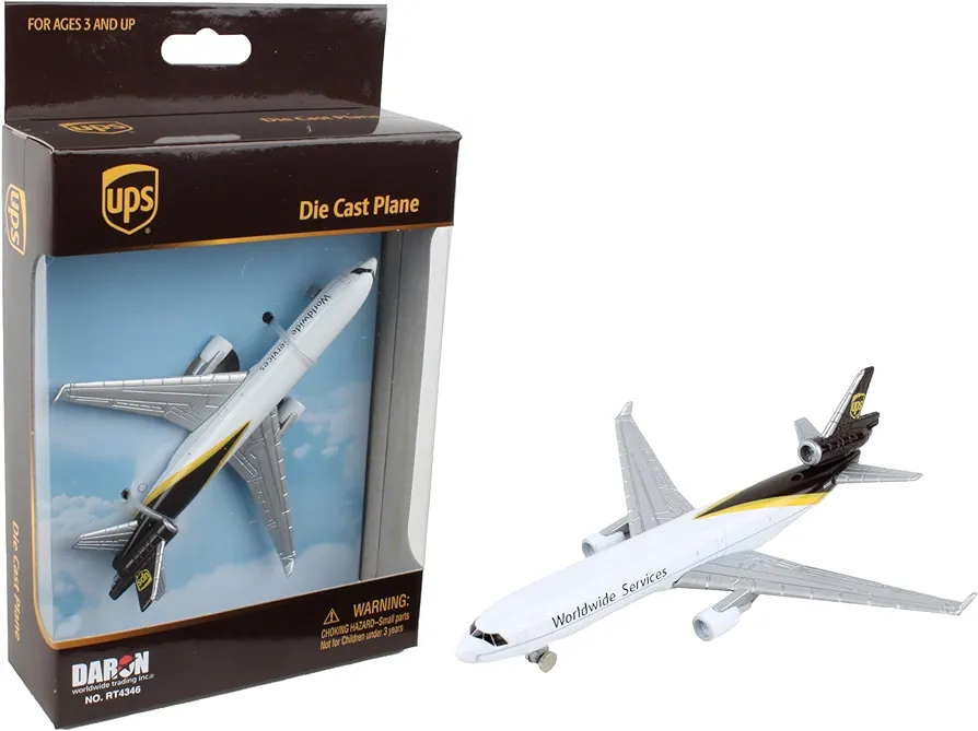 Daron Toy Airplane – UPS MD-11 – Die-Cast Metal Model Airplane Toy with Plastic Parts for Kids Ages 3+