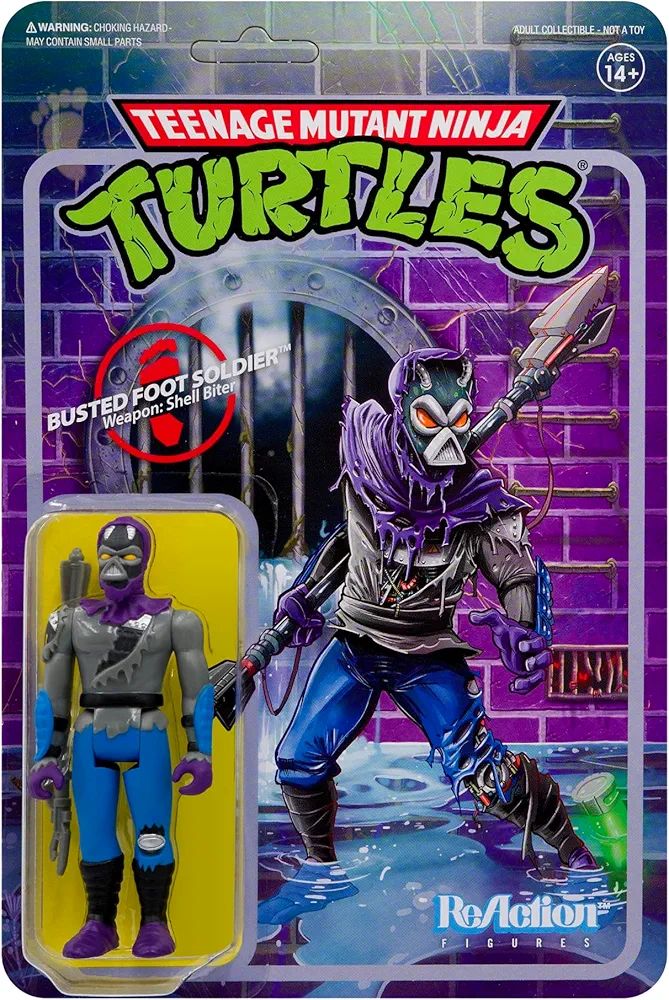 Super7 Teenage Mutant Ninja Turtles Damaged Foot Soldier 3.75 in ReAction Figure