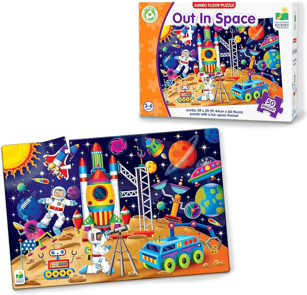 The Learning Journey: Jumbo Floor Puzzles Out in Space - Extra Large 50 pieces Jigsaw Puzzle for Kids - Educational Intellectual Development - Preschool Toys & Activities for Children Ages 3-6 Years