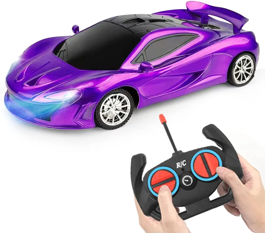 Remote Control Car for Girls- RC Sport Racing for Kids Hobby Toy, Electric Power On Road High Speed Drift Model Vehicle with Led Headlight and Controller Rechargeable,Xmas Birthday Gifts Purple…