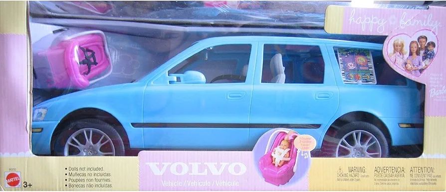 Barbie Happy Family Vehicle - Van w Open/Close Back Hatch, Car Seat w 3 Sounds, & More! (2002)