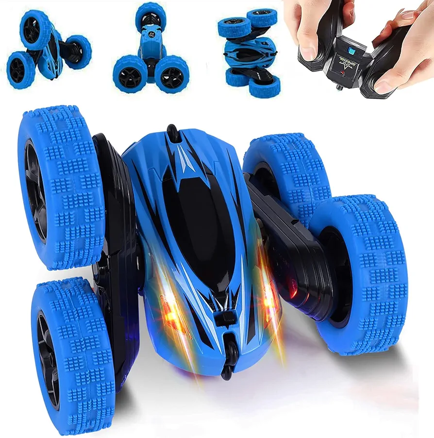 Remote Control Car RC Stunt Car Toy, Double Sided 360°Rotating Tumbling Rechargeable Car, High Speed 2.4Ghz Remote Control Race Car, 4WD Off Road Vehicle, 3D Deformation Car 1:24, Great Gift for Kids