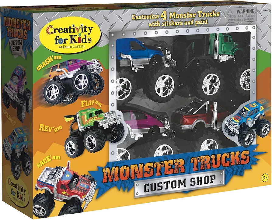 Creativity for Kids Monster Truck Custom Shop - Customize 4 Monster Trucks, Small