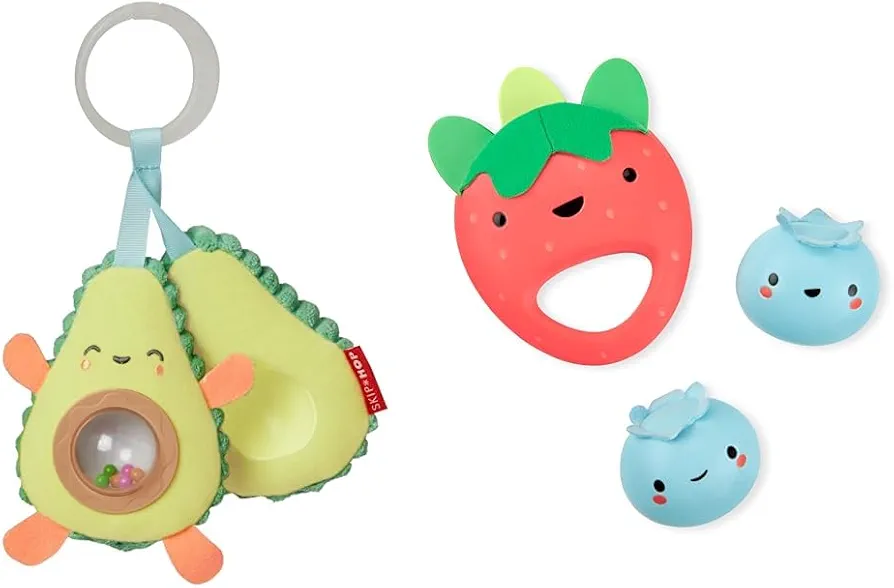 Skip Hop Farmstand Avocado Baby Stroller Toy & Baby Musical Toy Set, Farmstand, Berry Cute Band