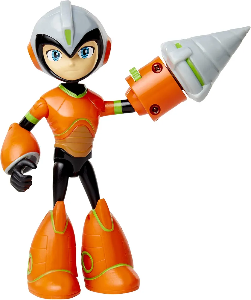 Megaman Fully Charged – Deluxe Drill Man Schematics Articulated Action Figure with Spinning Drill and Break-Apart Boulder Accessory! Based on the new show!