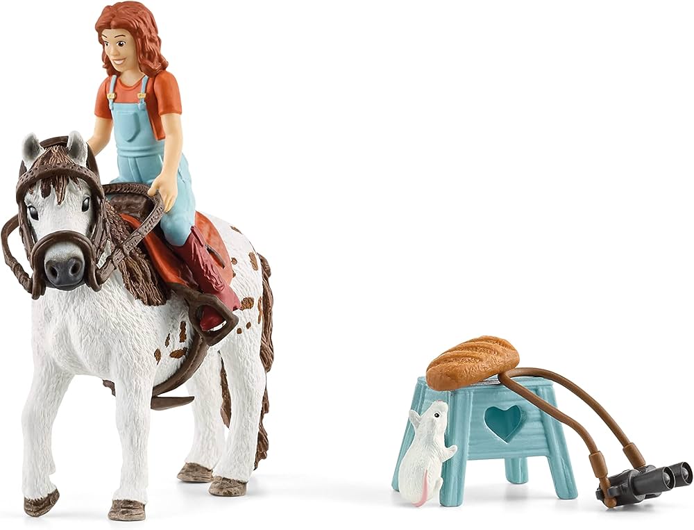 Schleich Horse Club, 9-Piece Playset, Horse Toys for Girls and Boys 5-12 Years Old Mia and Spotty