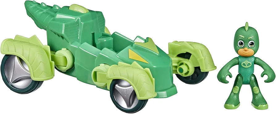 PJ Masks Gekko Deluxe Vehicle Preschool Toy, Gekko-Mobile Car with 2 Wheel Modes and Gekko Action Figure for Kids Ages 3 and Up