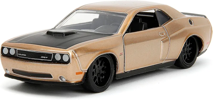 Pink Slips 1:32 W2 2012 Dodge Challenger SRT8 Die-Cast Car, Toys for Kids and Adults (Metallic Gold)