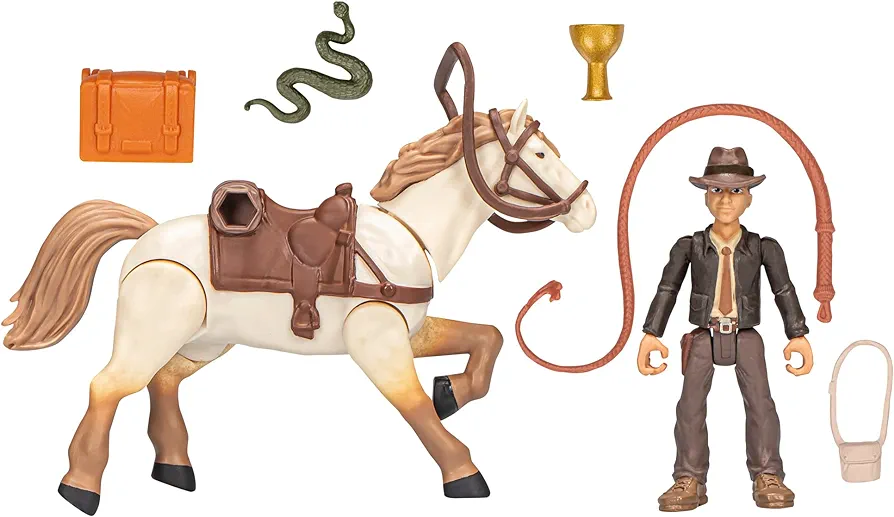 Indiana Jones Worlds of Adventure with Horse Action Figure Set, 2.5-inch, Action Figures for Kids Ages 4 and Up