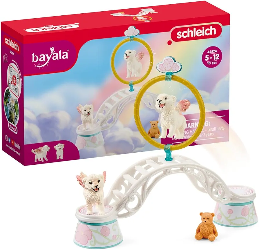 Schleich bayala, Mythical Creature Toys for Kids, Winged Baby Lion Training 9-Piece Playset, Ages 5+