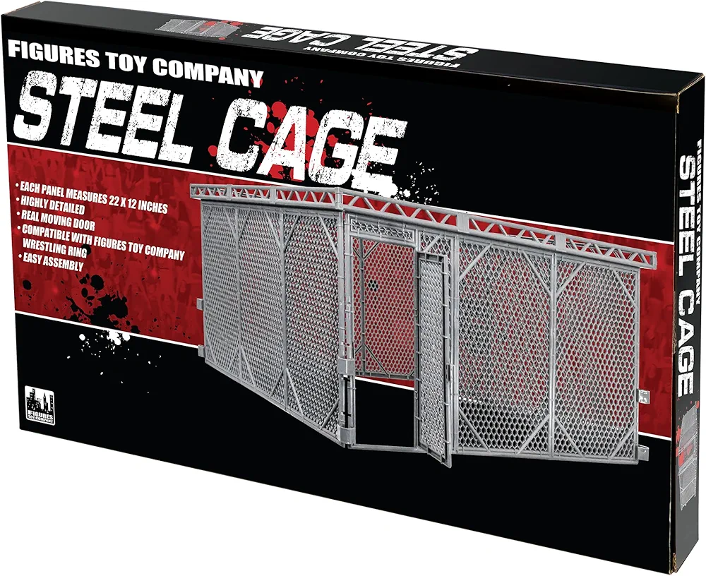 Steel Cage Playset for Figures Toy Company Wrestling Rings