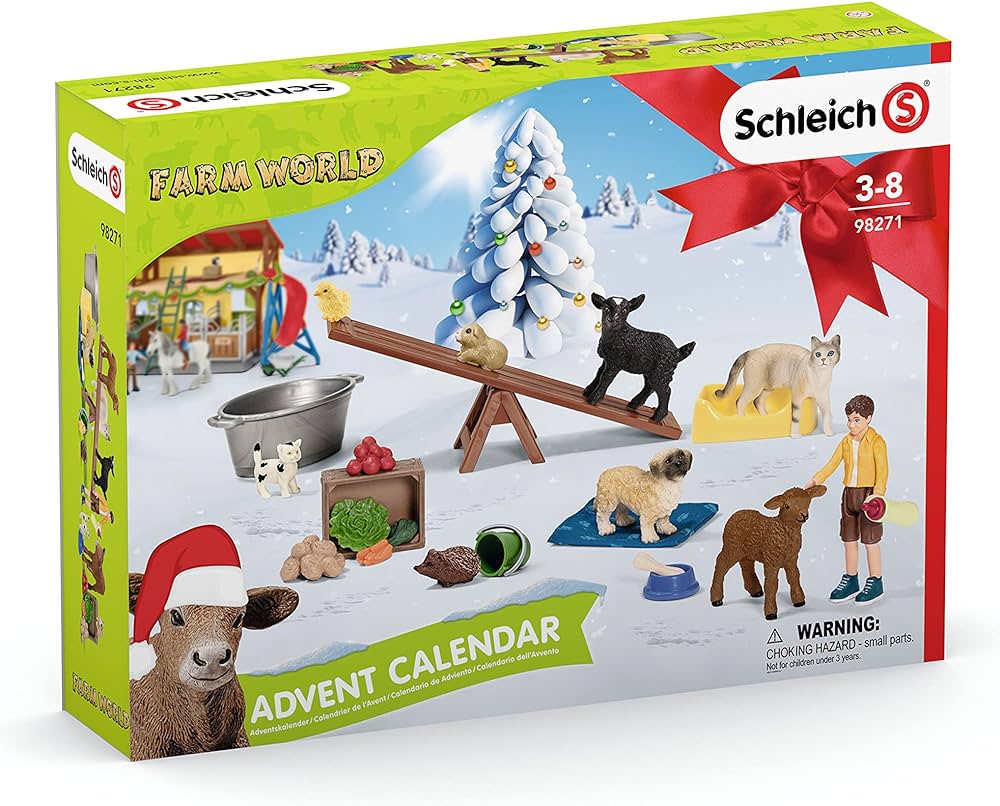 Schleich Farm World, 24-Piece Playset, Animal Toys for Girls and Boys 5-12 years old, Advent Calendar 2021