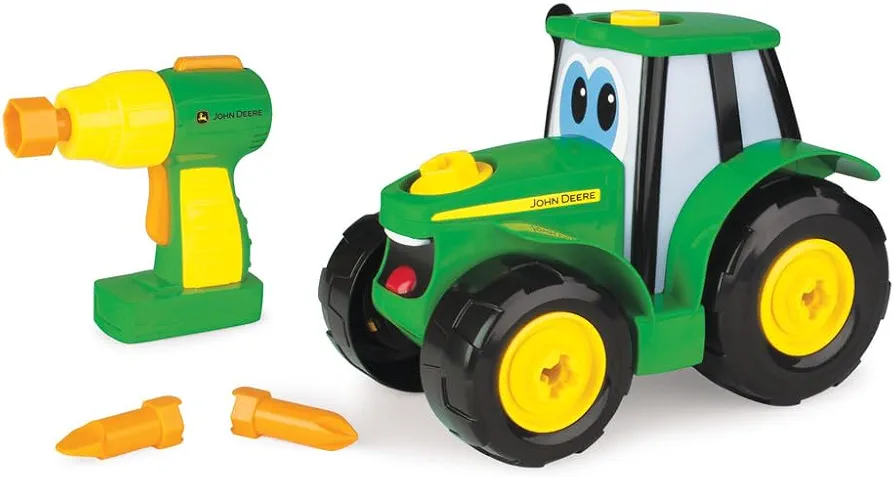 John Deere Tractor Toy and Toy Drill - Toddler STEM Take Apart Toys with 16 Individual Pieces and Kids Tools - Kids Building Toys Ages 3 Years and Up