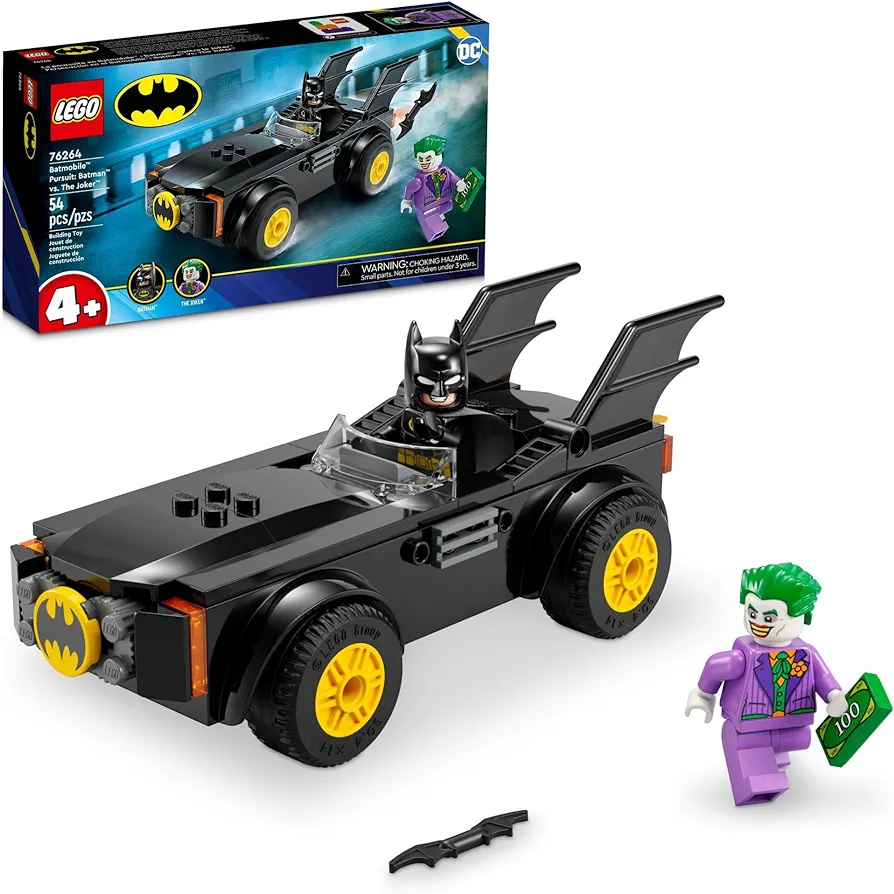 LEGO DC Batmobile Pursuit: Batman vs. The Joker 76264 Buildable DC Super Hero Playset, Quick and Fun to Build Batmobile Toy with Endless Play Possibilities, Batman Car Toy for Kids Ages 4 and Up