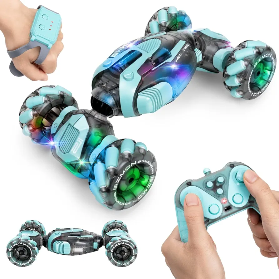 Gesture Sensing RC Stunt Car - Best Gifts for Boys 6-12 Year Old 360° Rotating 4WD Remote Control Transform Hand Controlled Car Birthday Presents for Kids Age 7 8 9 10 11 yr