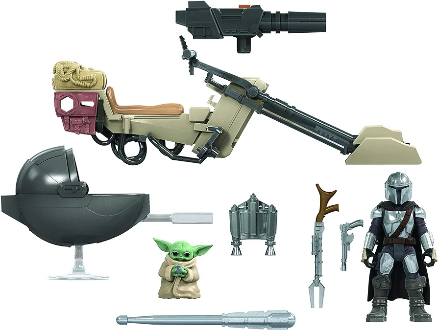 STAR WARS Mission Fleet Expedition Class The Mandalorian The Child Battle for The Bounty 2.5-Inch-Scale Figures and Vehicle, Kids Ages 4 and Up