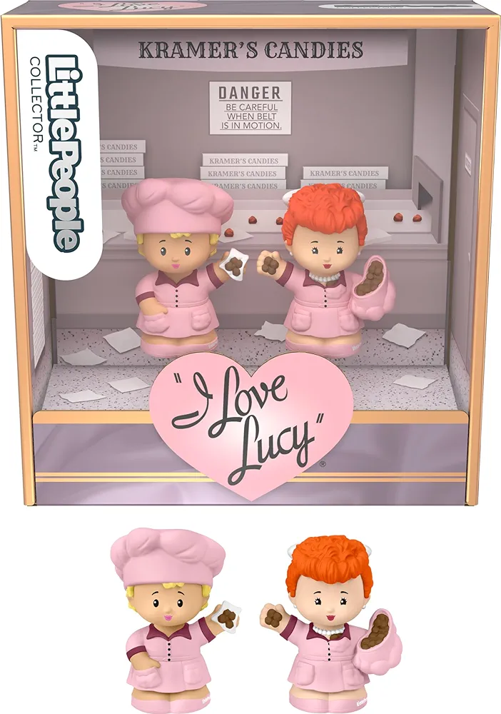 Little People Collector I Love Lucy TV Show Special Edition Set for Adults & Fans, Lucy & Ethel Figures in a Display Box