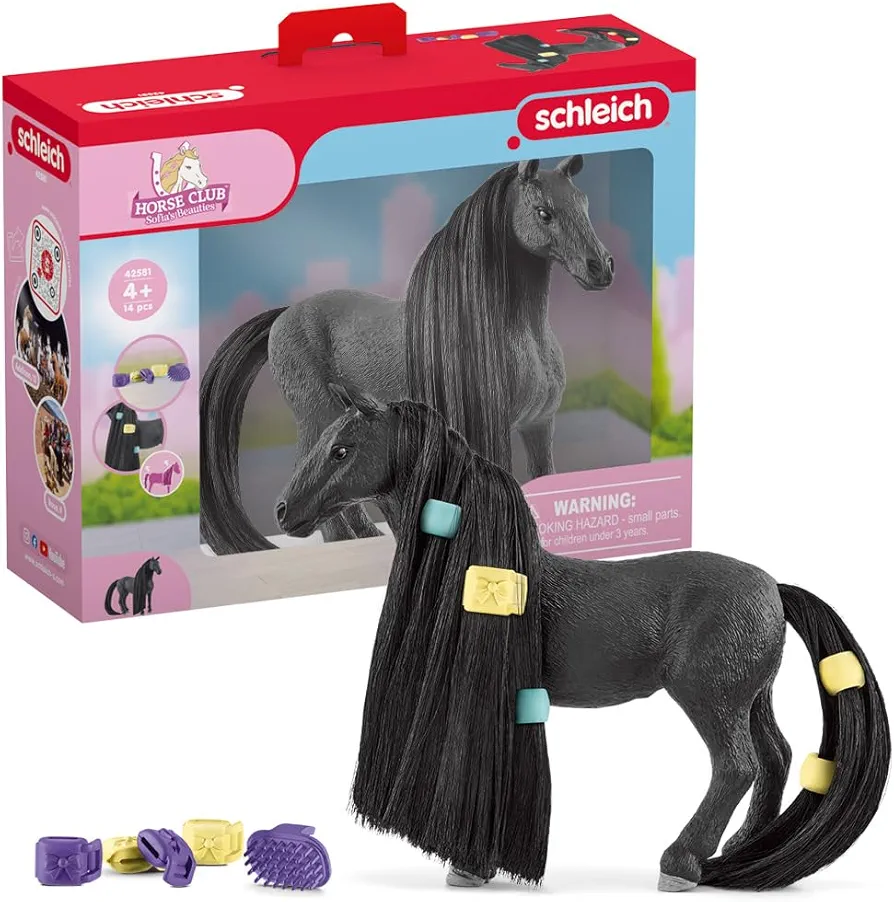 Schleich Horse Club Sofia's Beauties Criollo Definitivo Mare Horse Playset - 14-Piece Toy Set with Brushable Hair and Grooming Accessories, Imaginative Play for Boys and Girls, Gift for Kids Ages 4+