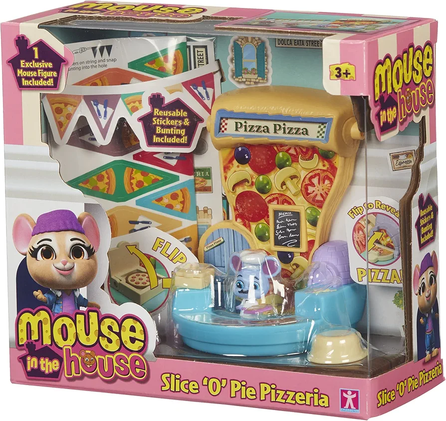 Character Options 07392 Millie & Friends Mouse in Slice 'O Pie Pizzeria, Collectable Toys, Playset, Imaginative Play, Gift for 3-7 Year Old