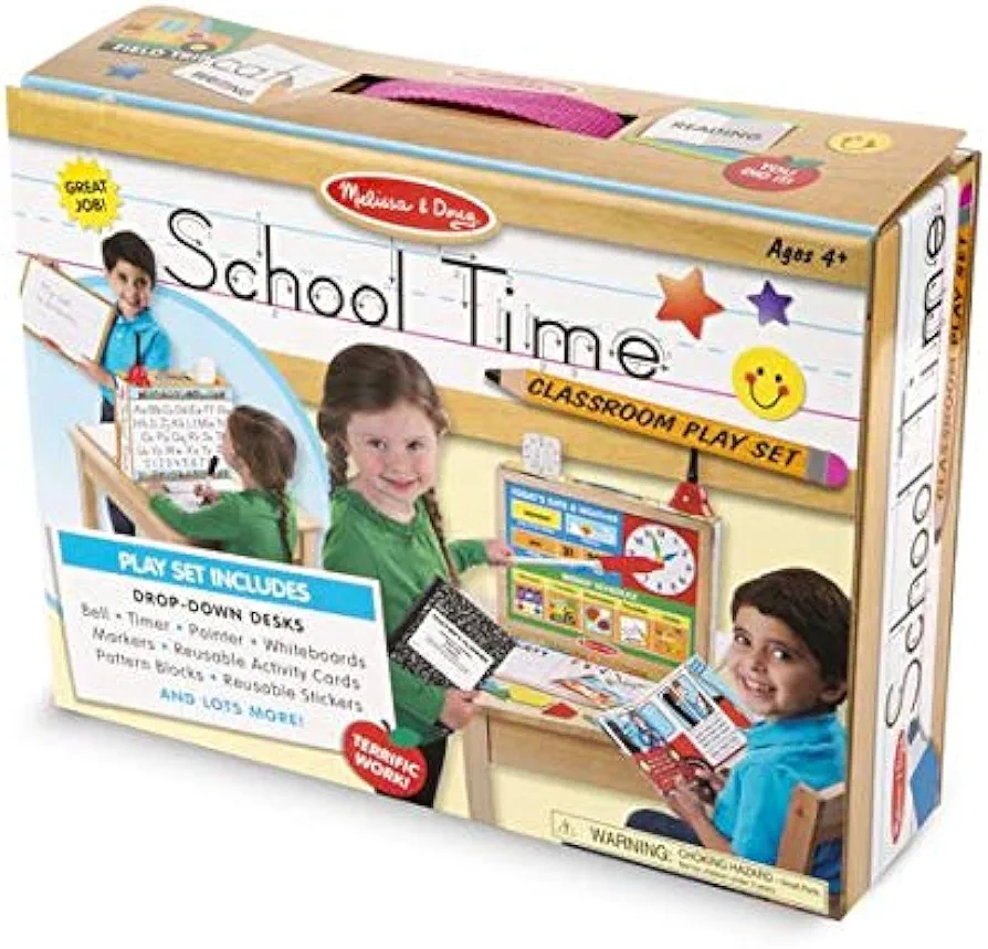 Melissa & Doug School Time Play Set +Free Scratch Art Mini-Pad Bundle (8514)