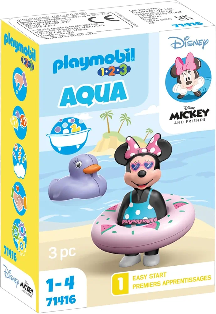 PLAYMOBIL 1.2.3 & Disney 71416 Minnie's Beach Trip from 12 Months