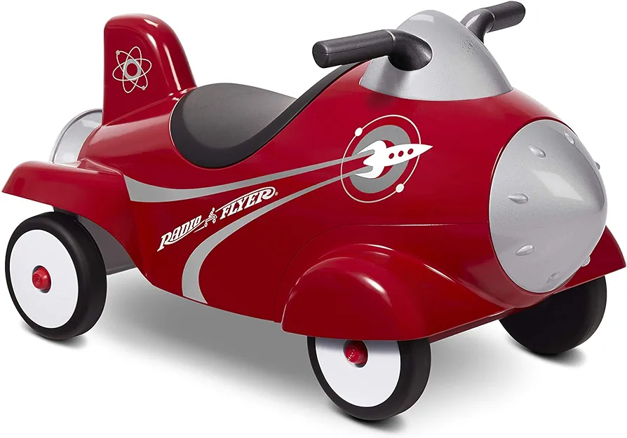 Radio Flyer Retro Rocket Ride On, Red Ride On Toy for age 12 months to 36 months