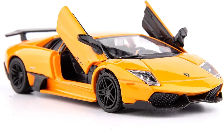 1/36 Scale Lamborghini Murcielago Casting Car Model, Zinc Alloy Toy Car for Kids, Pull Back Vehicles Toy Car for Toddlers Kids Boys Girls Gift (Orange)