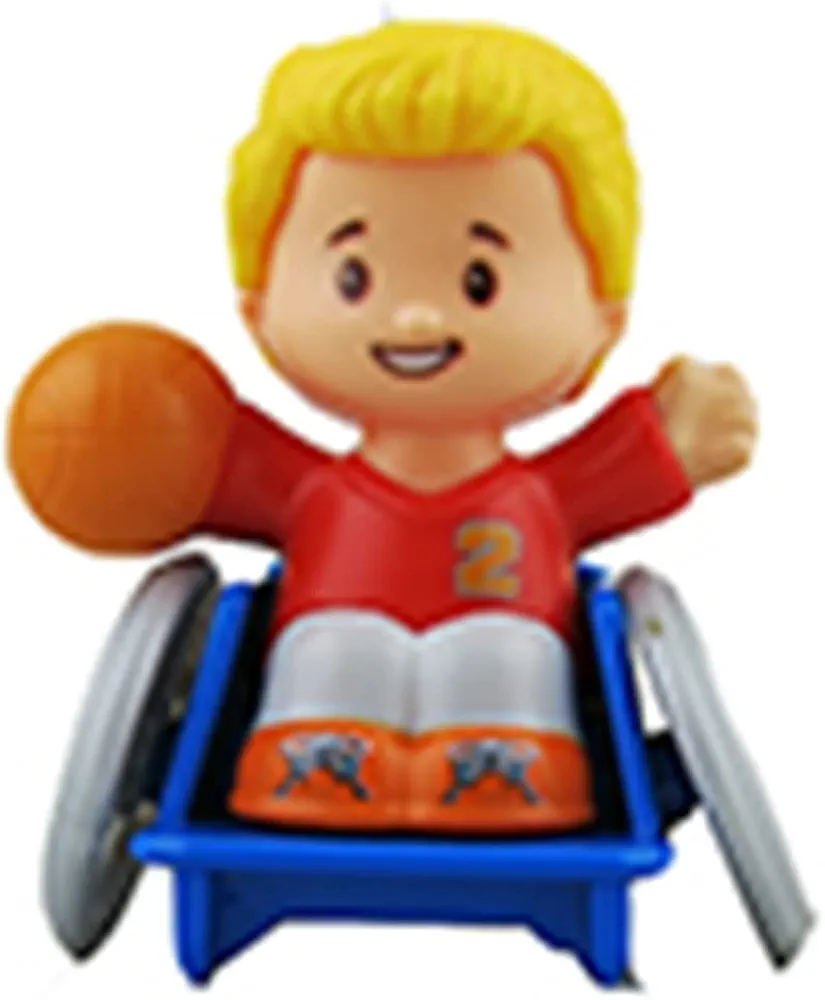 Replacement Figure for Little-People Mia & Josh Basketball Playset - FGX51 ~ Replacement Little Boy Josh Figure in Wheelchair Holding Basketball