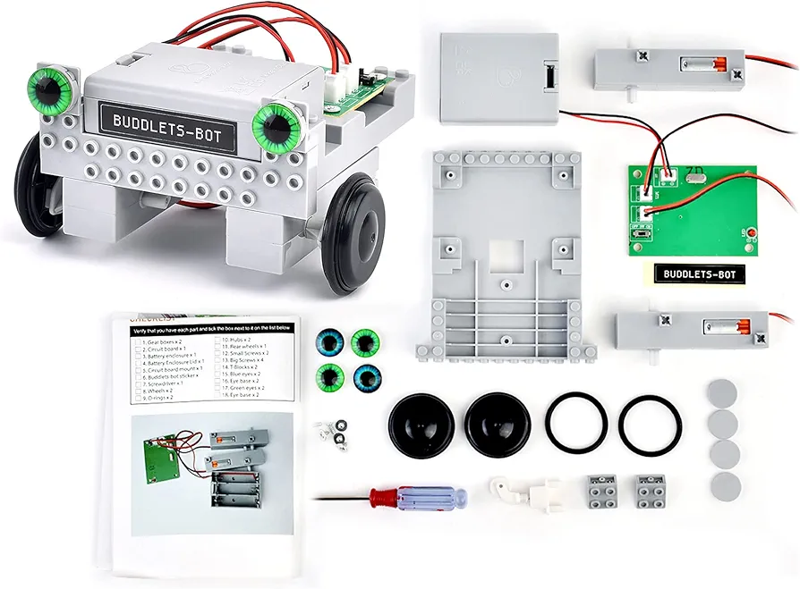 Buddlets-Bot Robot Toy Kit for Kids Ages 8-12 - STEM Coding Robotic Toy Car for Beginners - Engineering DIY Building Kit with Voice, Coding & App Controlled Robot