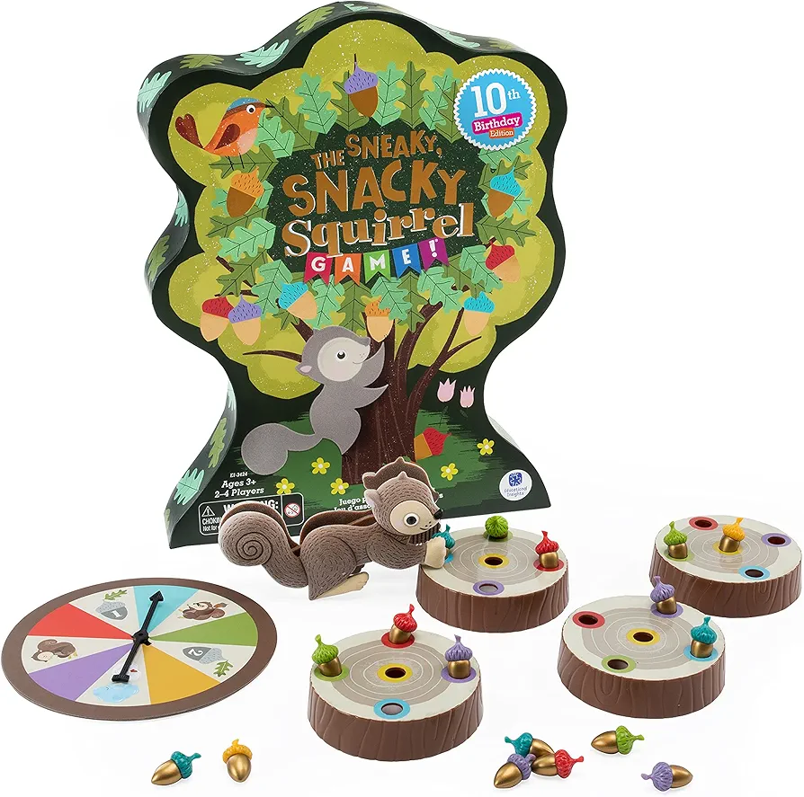 Educational Insights Special Edition The Sneaky, Snacky Squirrel Game, Preschool & Toddler Board Game for Kids 3-5 Years, Color Matching, Fine Motor Skills