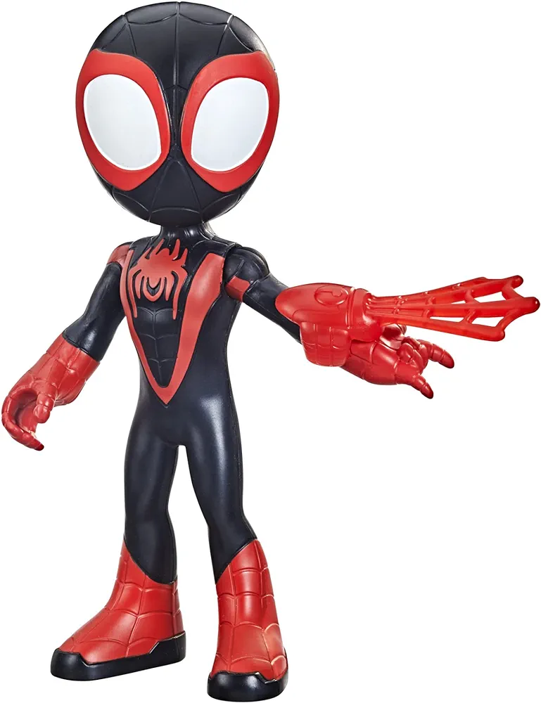 Spidey and His Amazing Friends Supersized Miles Morales: Spider-Man 9-inch Action Figure, Marvel Preschool Super Hero Toy, Kids Ages 3 and Up