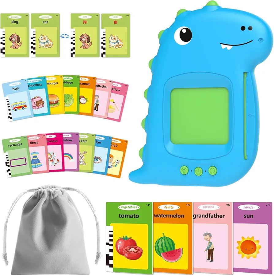 Talking Flash Cards, Flash Cards for Kids-Vehicles, Food, Colors, Animals, Toddler/Head Start Teaching Aids for Preschool, Toys for 2 3 4 5 Year Old Boys and Girls