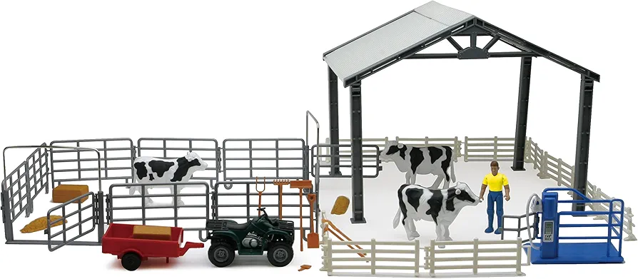 New Ray SS-05045 Newray Dairy Farm Life Play Set, Multicolor